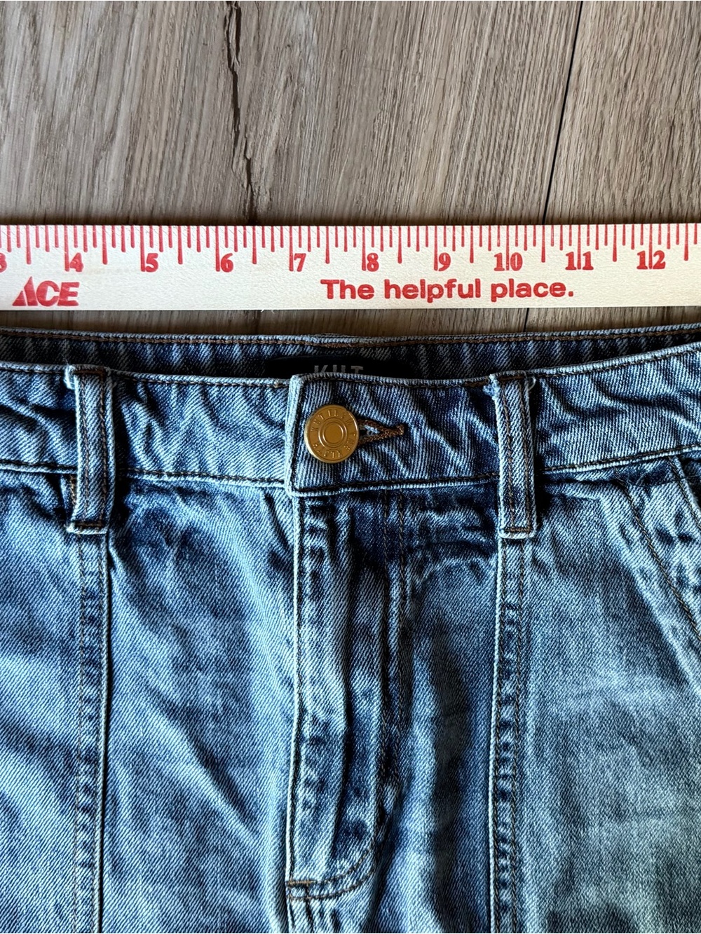 KUT from the Kloth Distressed Light Blue Denim Mini Skirt - Picture 4 of 7